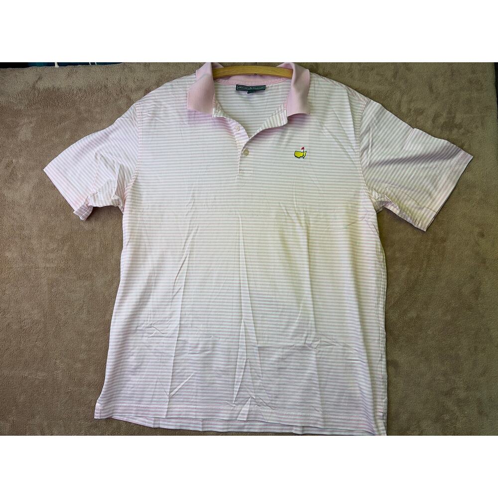 Masters Collection Pink White Striped Polo XL